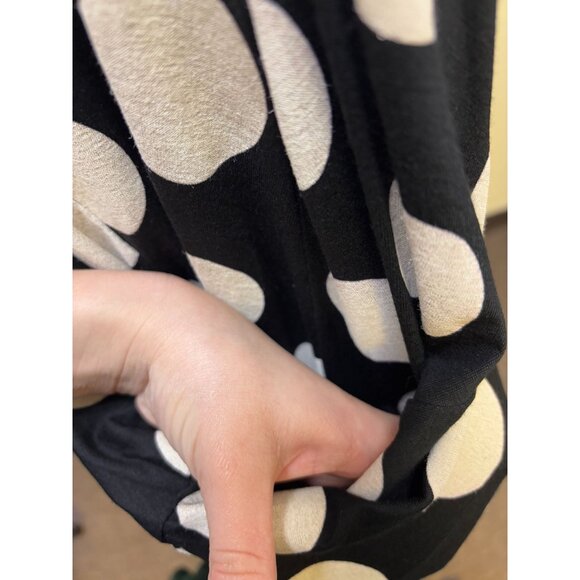 Alembika Polka Dot Long Sleeve Dress Black Tan 7/L - Picture 4 of 5